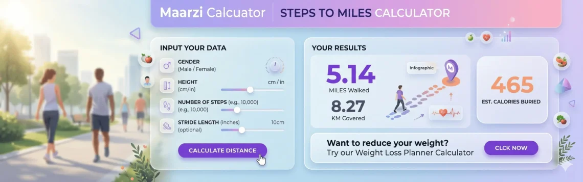 Image of steps to miles calculator conversion